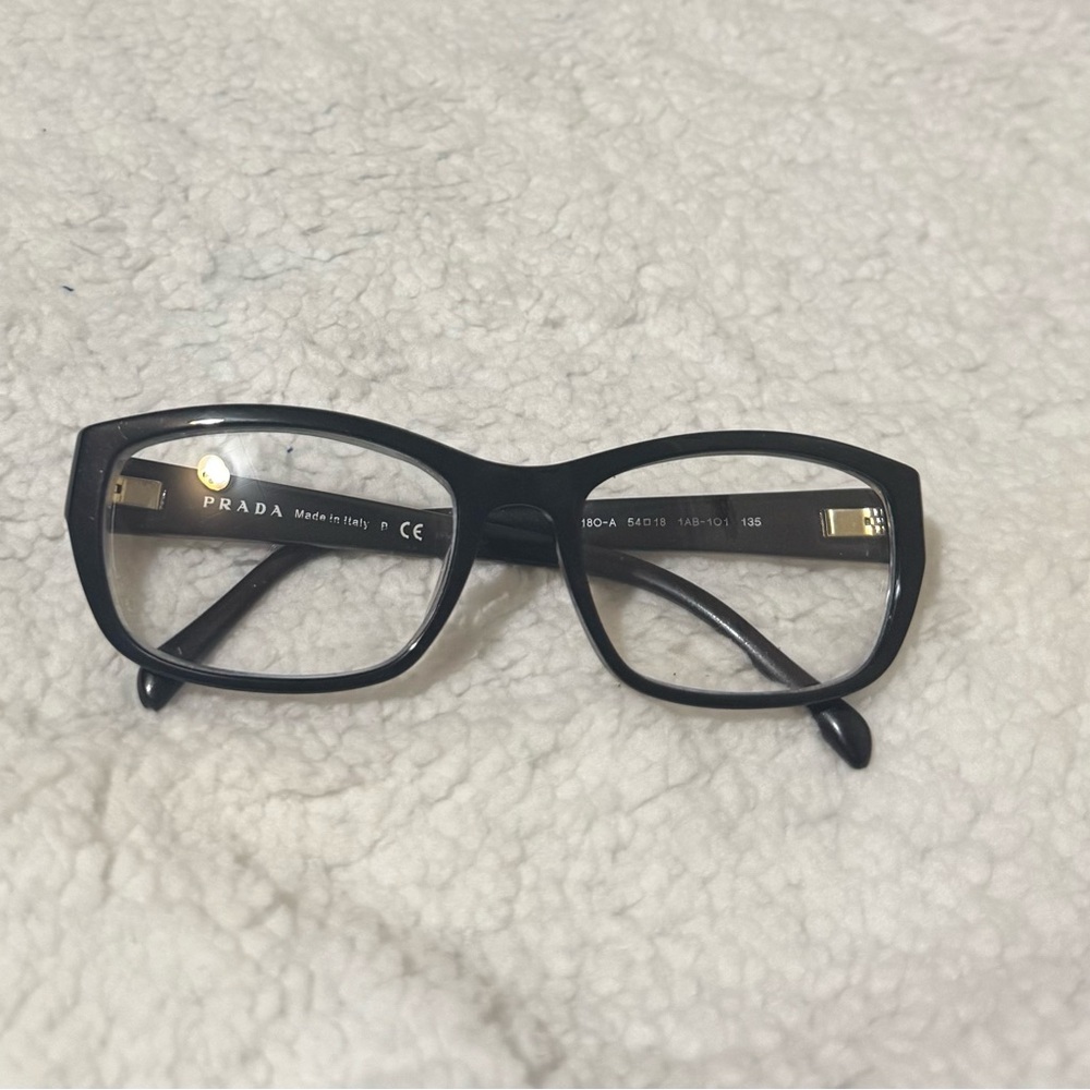 Prada Black Designer Eyeglasses with Case 
Frame is a classic - Picture 2 of 4